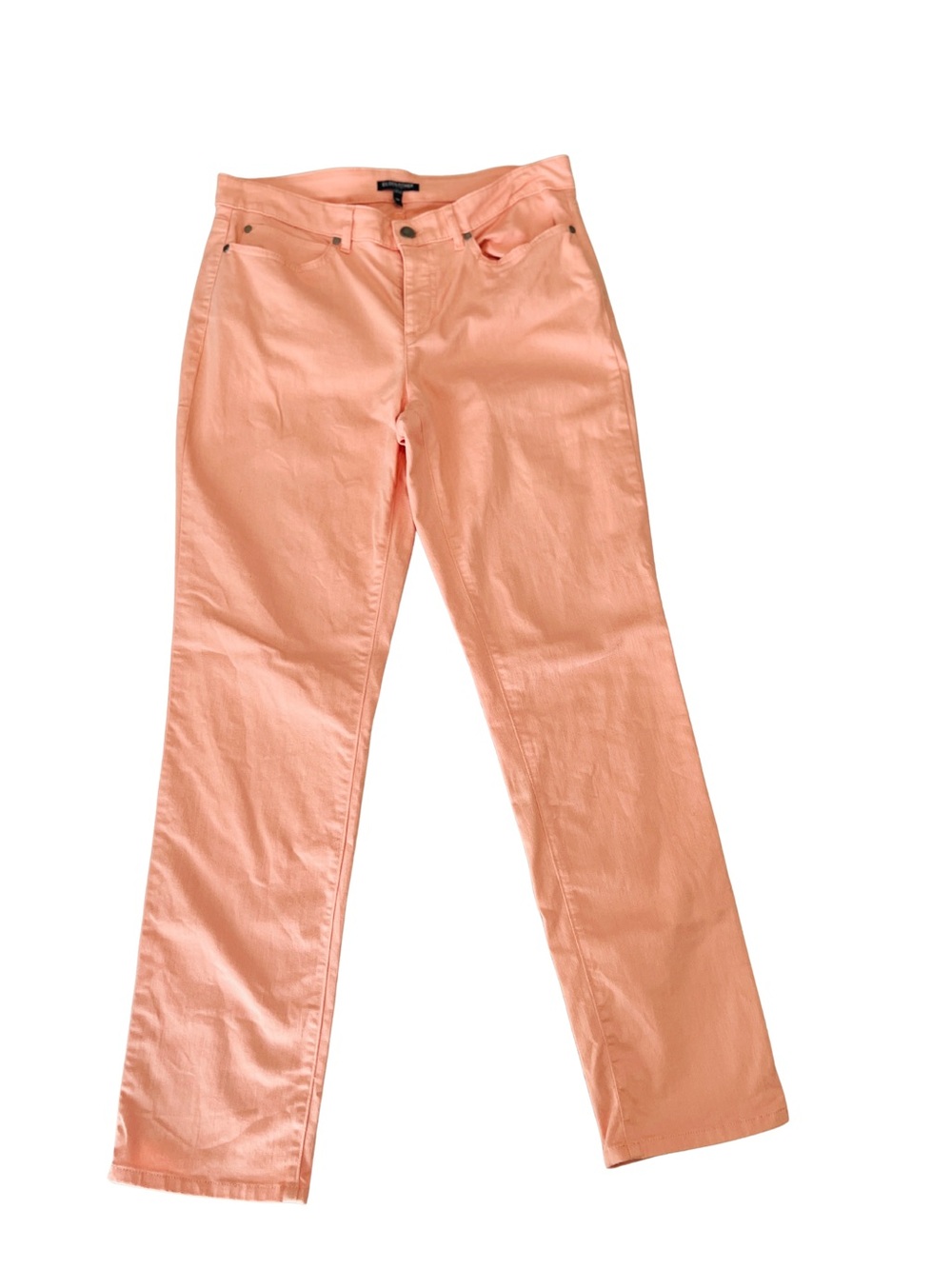 Eileen Fisher slim straight jeans peach 10P